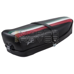 Sella Vespa Tricolore , Bandiera Italiana , Made in Italy , Nera con Serratura , Per Piaggio Vespa 50 Special , N , L , R , 125 , ET3 , Primavera 