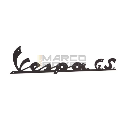 Targhetta scritta Vespa GS per scudo anteriore colore blu notte , Vespa 160 GS lunghezza 167 mm