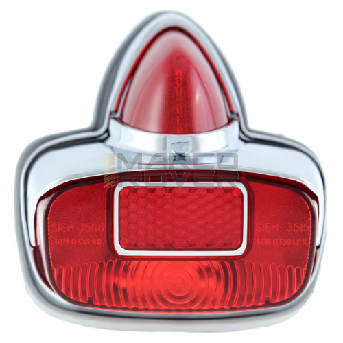 Fanale Posteriore SIEM , Con Corpo in Metallo Cromato , per Vespa 125 VNB1 T - VNB5 T , 150 VBB1T - VBB2T , GS 150 VS5 , 160 GS 