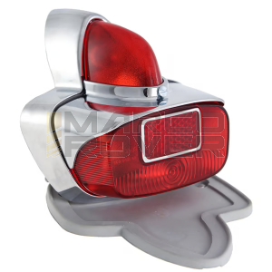Fanale Posteriore SIEM , Con Corpo in Metallo Cromato , per Vespa 125 VNB1 T - VNB5 T , 150 VBB1T - VBB2T , GS 150 VS5 , 160 GS 