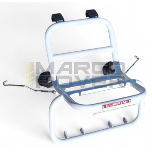 Portapacchi CUPPINI anteriore  BIANCO  ** CON PREDISPOSIZIONE FARETTI ** Per Piaggio Vespa SMALL FRAME tipo 50 Special , N , L , R, 125 ET3 , Primavera , Pk , HP