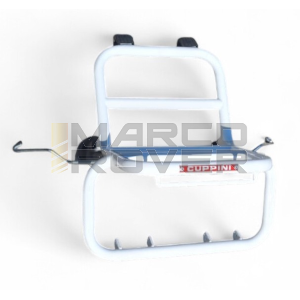 Portapacchi CUPPINI anteriore  BIANCO  ** CON PREDISPOSIZIONE FARETTI ** Per Piaggio Vespa SMALL FRAME tipo 50 Special , N , L , R, 125 ET3 , Primavera , Pk , HP