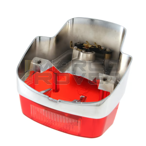 Fanale Posteriore SIEM mod. ANTICO , Vetro Rosso e Corpo Cromato per Piaggio Vespa 125 Super , GT , 150 Super , Sprint , 180 SS