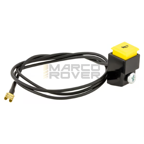 Pulsante Clacson , GIALLO , in Plastica , da Avvitare Sotto Manopola Gas Accleratore , per Piaggio Ciao, PX , SC , SI , Bravo , Super Bravo 