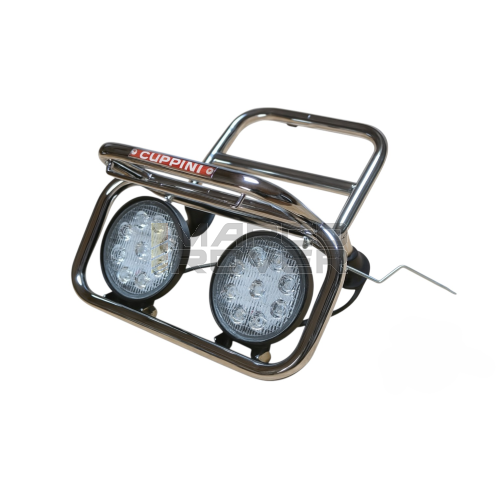 Portapacchi CUPPINI anteriore CROMATO ** CON FARETTI ** Per Piaggio Vespa SMALL FRAME tipo 50 Special , N , L , R, 125 ET3 , Primavera , Pk , HP