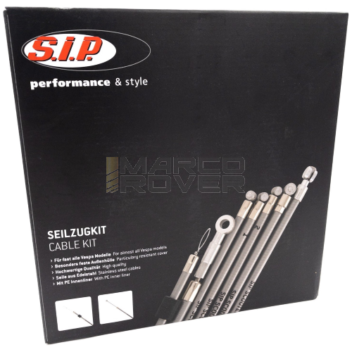 Kit cavi e guaine SIP PERFORMANCE con inserto in PE per Vespa 50, Primavera, ET3 - nero