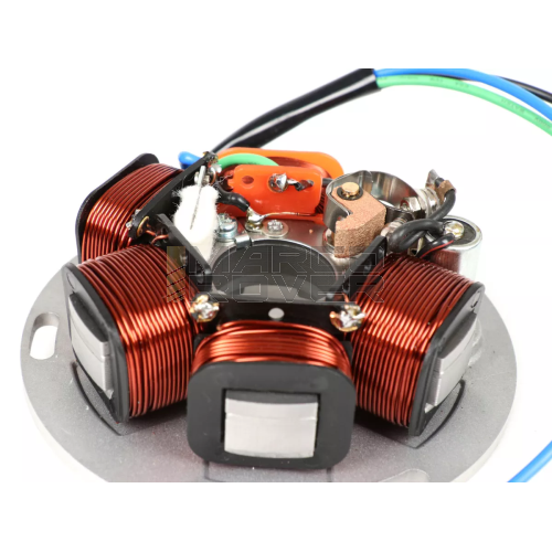 Statore BGM , per Accensioni a Puntine , 12 V , Corrente Alternata come Originale , Per Versioni SENZA BATTERIA , Con Frecce , Buona Qualità per Piaggio Vespa PX , PE 125 , 150