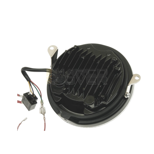 Fanale Anteriore a LED " SIEM " con Convertitore , Completo di Alette Laterali per il Fissaggio , Omologato , Per Piaggio Vespa PX 125 , 150 , 200