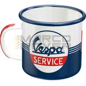 Tazza smaltata “Vespa Service” – tazza vintage da 360 ml in acciaio smaltato