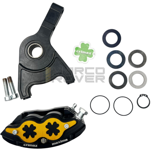 Kit freno a disco Crimaz con Pinza MAXIMA SX e supporto pinza in acciaio CRIMAZ per forcella ZIP per Vespa 50 Special L N R 90 125 primavera et3  PK S