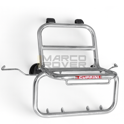 Portapacchi CUPPINI Anteriore CROMATO ** SENZA FARETTI ** Per Piaggio Vespa SMALL FRAME tipo 50 Special , N , L , R, 125 ET3 , Primavera , Pk , HP