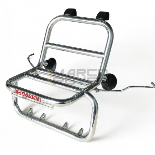Portapacchi CUPPINI Anteriore CROMATO ** SENZA FARETTI ** Per Piaggio Vespa SMALL FRAME tipo 50 Special , N , L , R, 125 ET3 , Primavera , Pk , HP