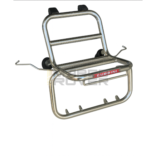 Portapacchi CUPPINI Anteriore CROMATO ** SENZA FARETTI ** Per Piaggio Vespa SMALL FRAME tipo 50 Special , N , L , R, 125 ET3 , Primavera , Pk , HP