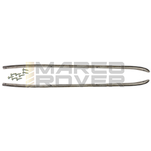Set , Kit , Coppia Listelli Pedana RMS , in Acciaio Inox , per Fissaggio Tappetino Centrale , per Piaggio Vespa 125 GT , GTR , TS , GS 160 , Rally 200 