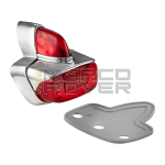 Fanale Posteriore , Con Vetro Rosso , Corpo Cromato , Per Piaggio Vespa 125 , 150 , VNB 1 - 5 , VBB , GS 150 , GS 160