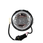 Headlight, Led 12 volt round headlight for Vespa 50 N , R , L 3 with conversion circuit and anti-flare
