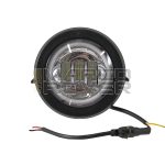 Faro, fanale anteriore led EVOK tondo 3 lenti angel eyes con fondo cromato  per Vespa PK 50 , 125 S , XL 