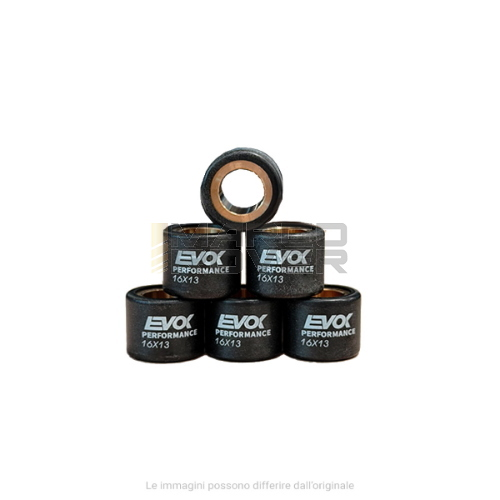 6 rulli  EVOK  IRON DRIVE 16 x 13 mm  3,75 grammi  per variatore CIAO 